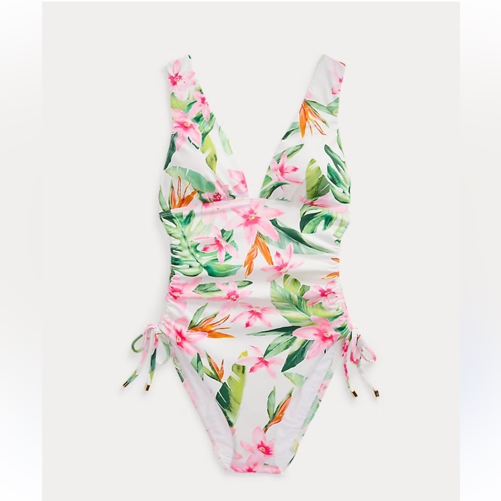 Lauren Ralph Lauren Floral One Piece Swimsuit - Pink and Green